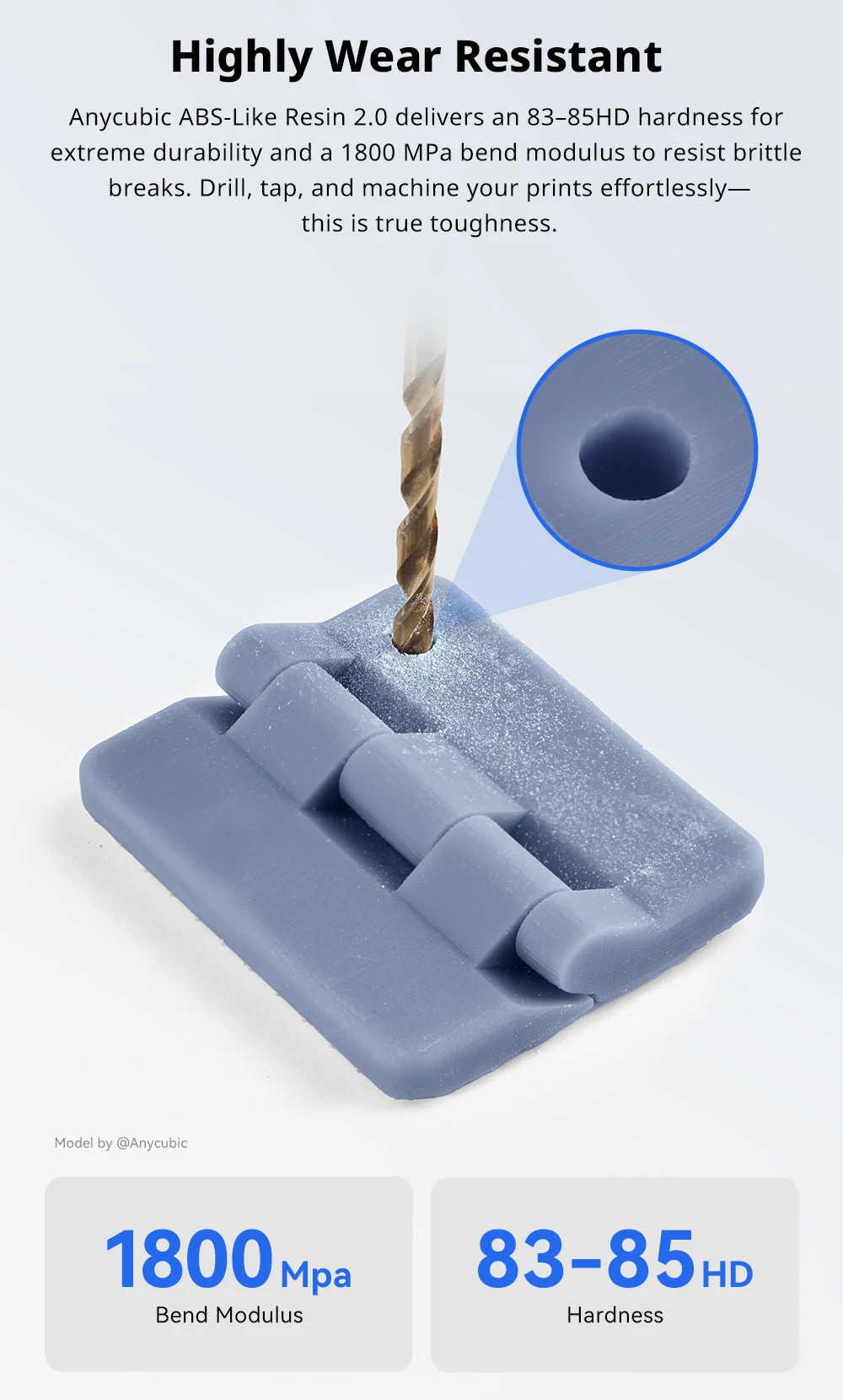 Anycubic 2.0 3D-Drucker-Harz Photopolymer-Harz Höhere Zähigkeit & Elastizität ABS-ähnlich Schnelle Aushärtung Hohe Präzision – Detail 5