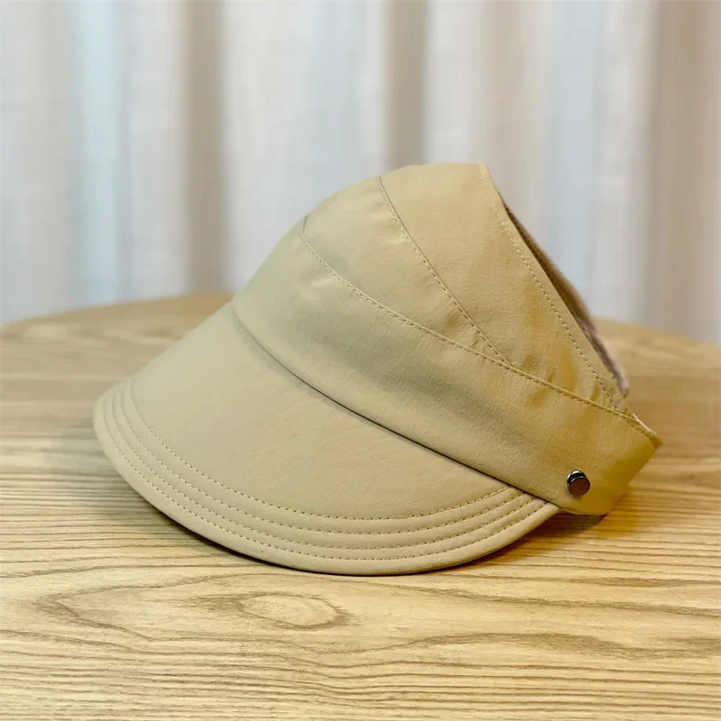 Women's Foldable Sunhat Summer Outdoor Beach Fisherman Hat Sunscreen UV Protection Cap Adjustable Cotton Wide Brim Bucket Caps image 5