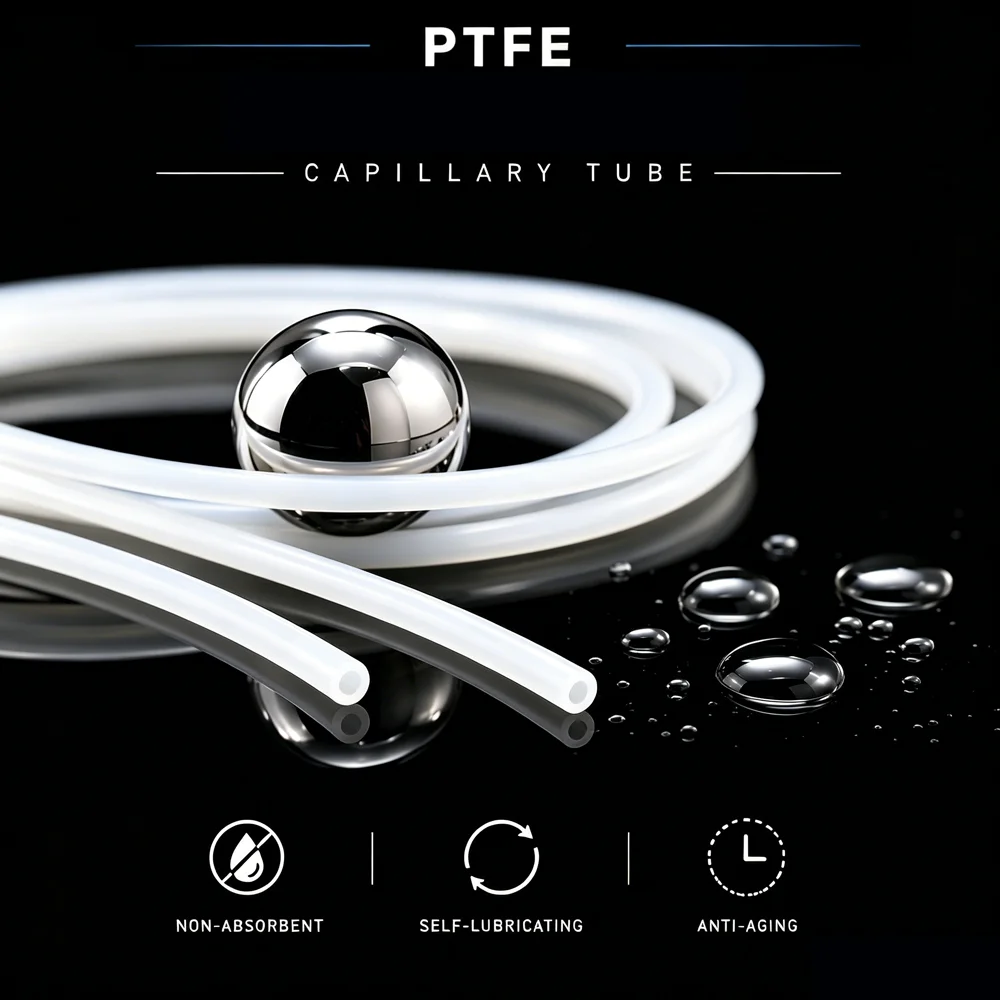 white PTFE capillary tube ID 0.3mm~5mm Pressure resistant/low friction/precision instrument microfluidic conduit