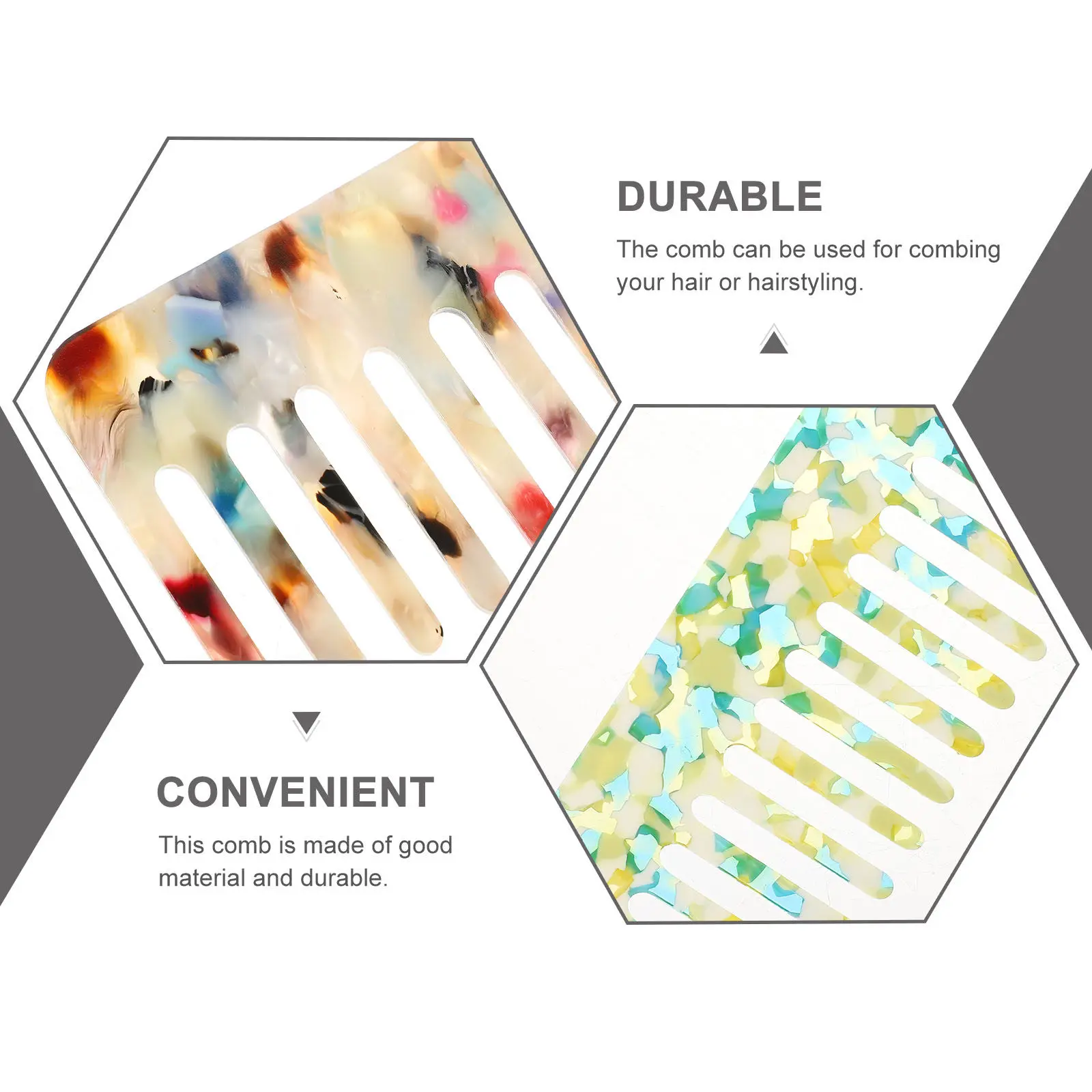 

2 шт. антистатических расчесок для распутывания волос, широкая расческа для укладки без повреждений, подходит для всех типов волос, портативная, для домашнего использования