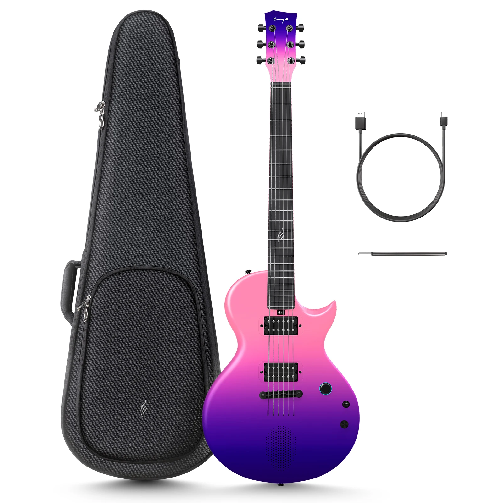 

Enya Electric Guitar Nova Go Sonic Smart Electric Carbon Fiber Guitarra with 10W Wireless Speaker, Onboard Presets, Charging Cab