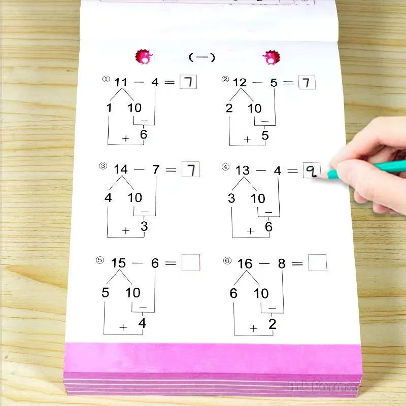 Handwritten Arithmetic Exercise Books, Matemática Workbook, Cadernos de Aprendizagem Infantil, Adição e Subtração, 96 Páginas