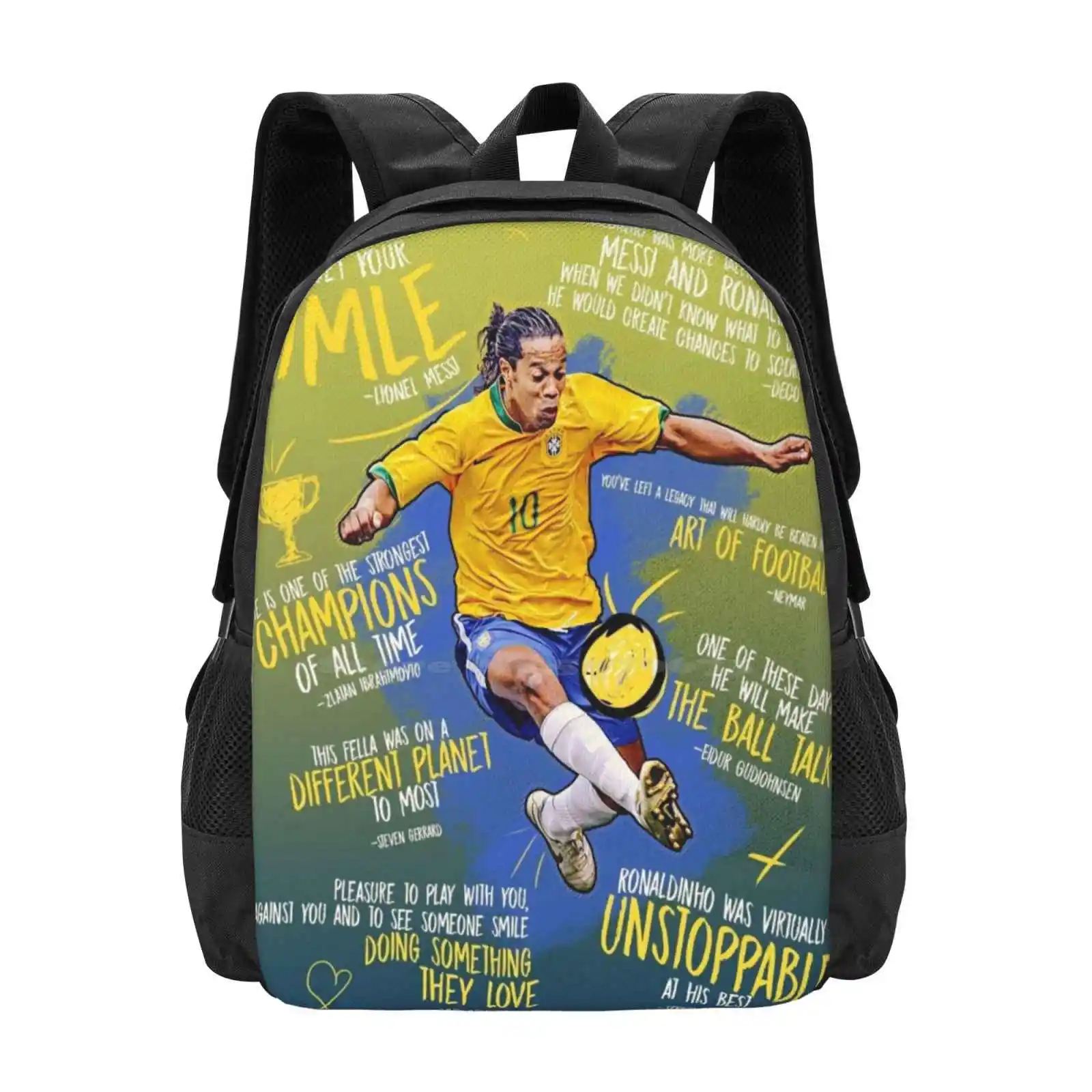 Ronaldinho Wallpaper Art Pattern Design Bagpack School Bags Ronaldinho Art Ronaldinho Wallpaper Ronaldinho Illustration