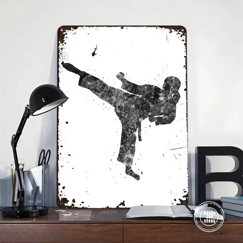 Taekwondo Girl Kick Metal Poster Perfect Gift for Fans Lovers Personalized Wall Art Metal Sign for Home Decor Accessories House