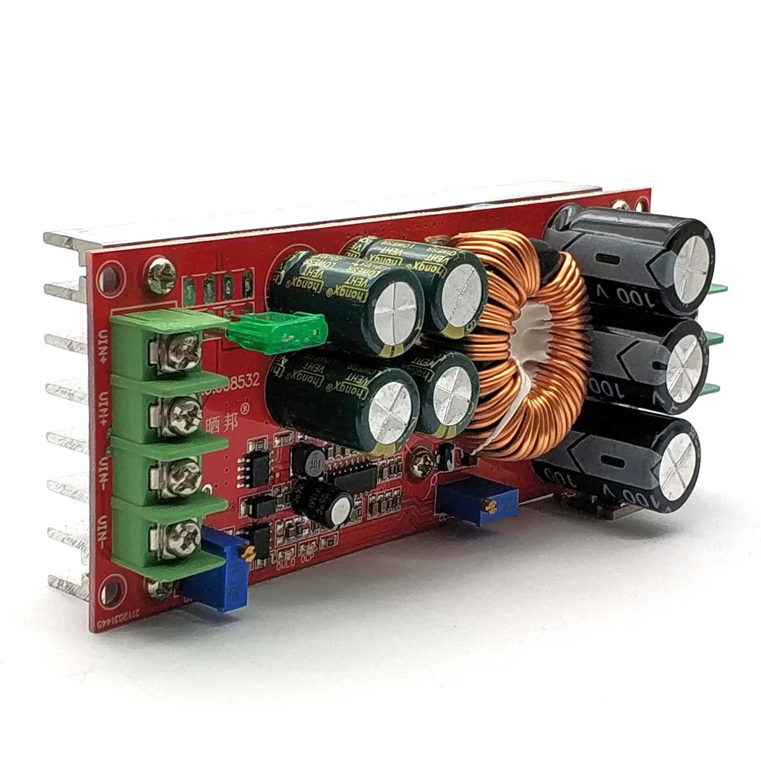 DC-DC 20A 1200วัตต์ตัวแปลงแบบก้าวขึ้นโมดูลจ่ายไฟ DC10-60V เพื่อ DC12-80V เครื่องชาร์จแรงดันไฟฟ้าแบบปรับได้