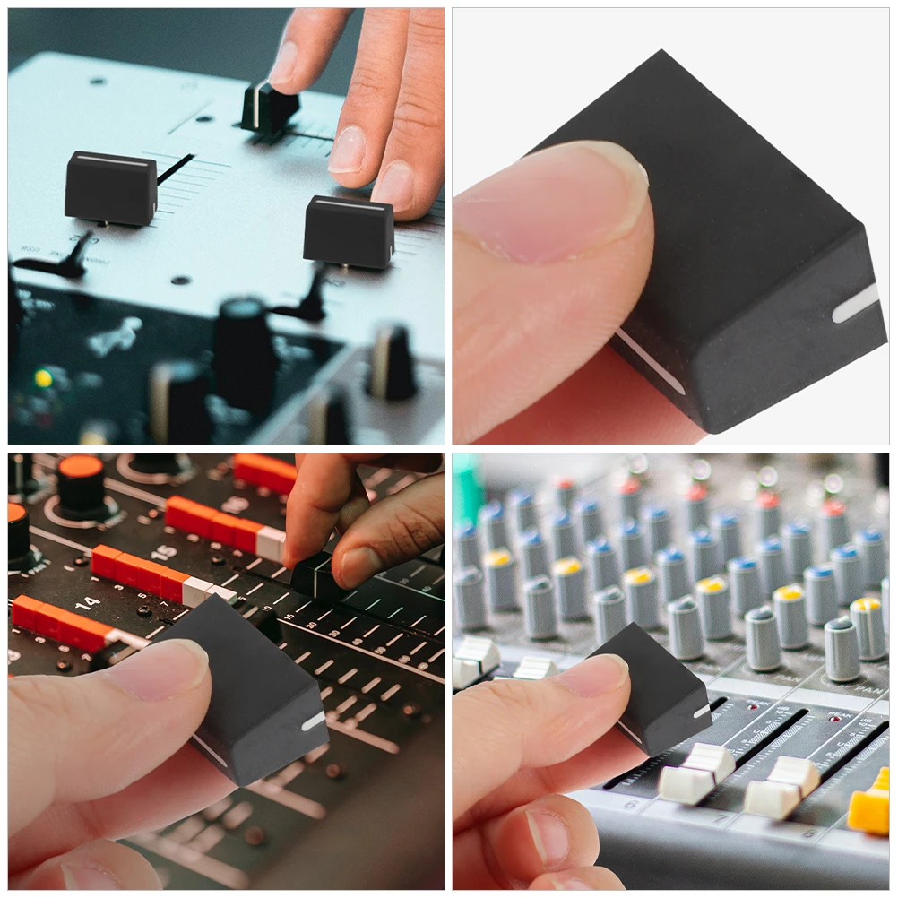 

10pcs Black Caps Mixer Slider Caps Console Fader Knobs Rubber Replacement 4mm Inner Hole DJ Equipment Accessories