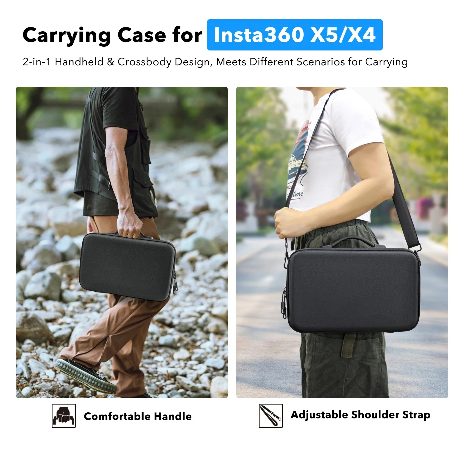 Portable Storage Bag For Insta360 X5/X4 Action Camera Protective Case Comprehensive Box Shock-proof Wear Resistant Handbag