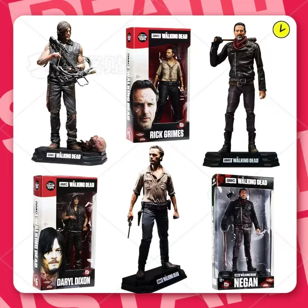 The Walking Dead Season 8 Rick Grimes Daryl Dixon Negan Action Figure Toys Collector Christmas Gift Doll with Box 15cm