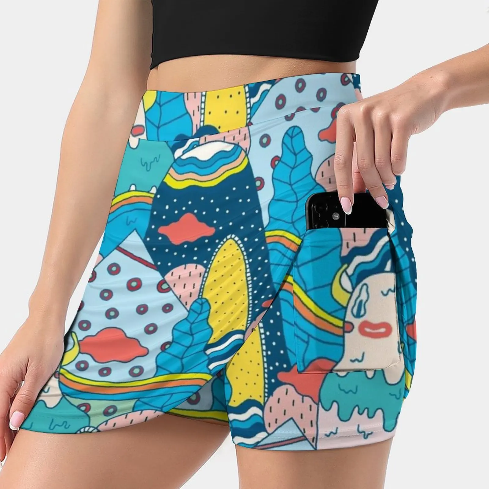 

Lost! Women's skirt Mini Skirts A Line Skirt With Hide Pocket Nature Monster Fun Pattern Colour Cool Popular Mountain Flowers