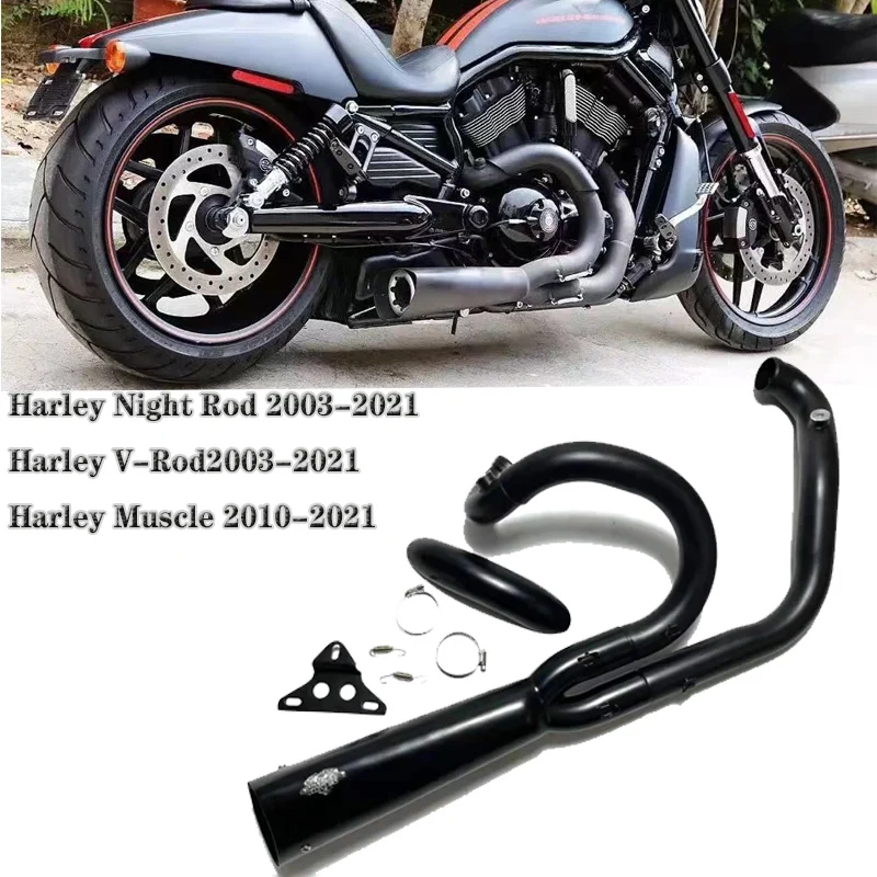 

For Harley Davidson Night Rod V-Rod Muscle Black Motorcycle Exhaust Exhaust Modified Exhaust Pipes 2003 2010 2021