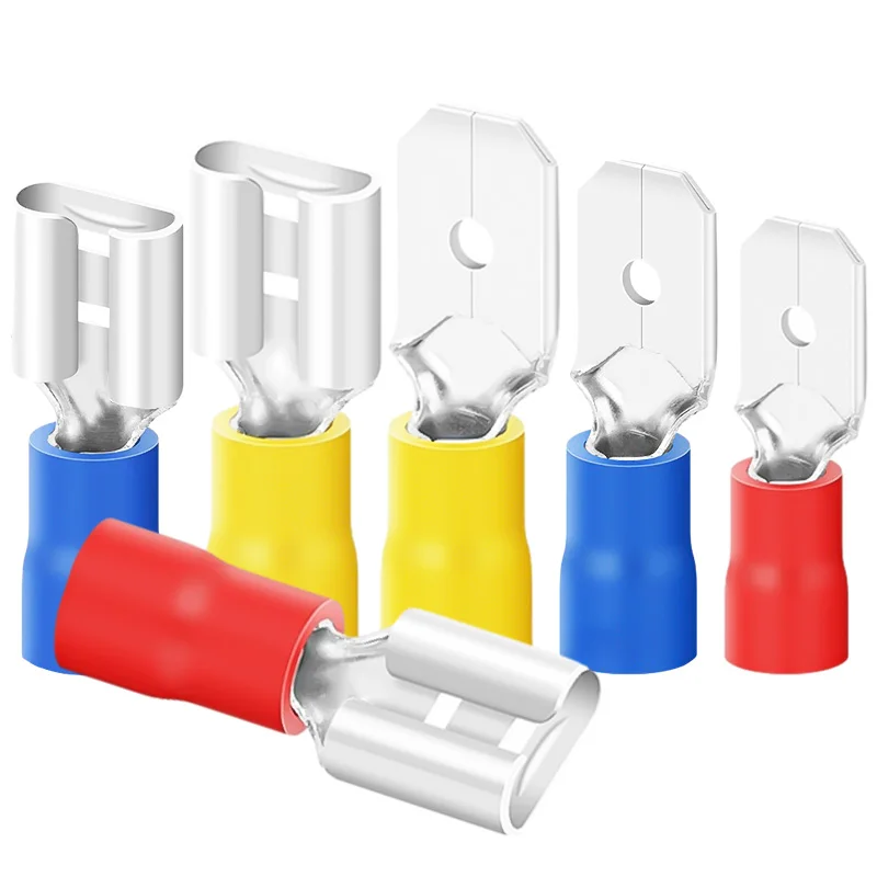 Lot de 30 cosses à sertir de 6,3 mm, connecteurs de fils électriques isolés mâles et femelles pour câbles à connexion rapide, fiches d'épissure