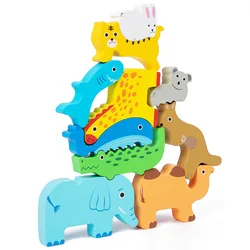 EKIND Animal Balance Jenga, children's hand-eye coordination. Educational early learning balance Jenga. Block toys