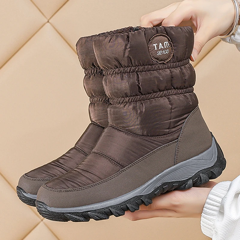 Boots Woman Snow New Shoes Women Platform Woman Shoes Fashion Waterproof Mid High Boots Platform Botas Mujer Winter Girls Boots