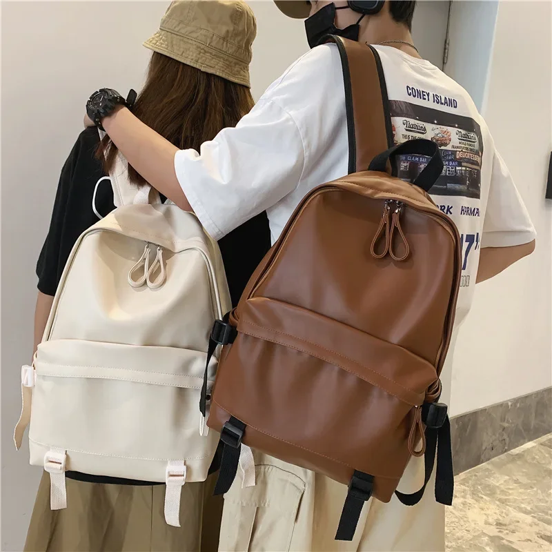 

Large Travelling Backpack Leather Rucksack Shoulder Teenage Schoolbag