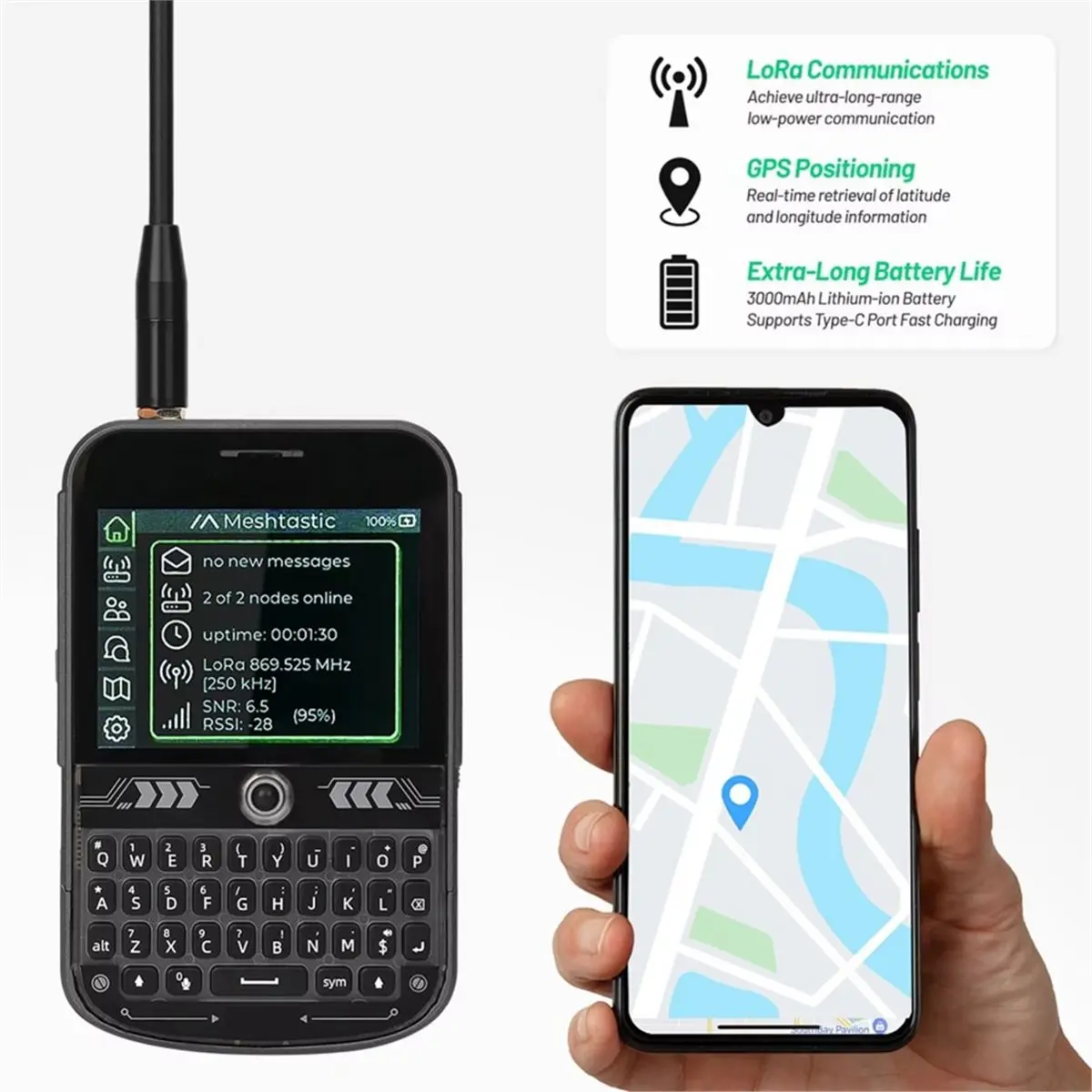 update. T-Deck Plus Lora Mesh Radio 868MHz Meshtastic Development Board GPS Long Range Communication Module+External Antenna