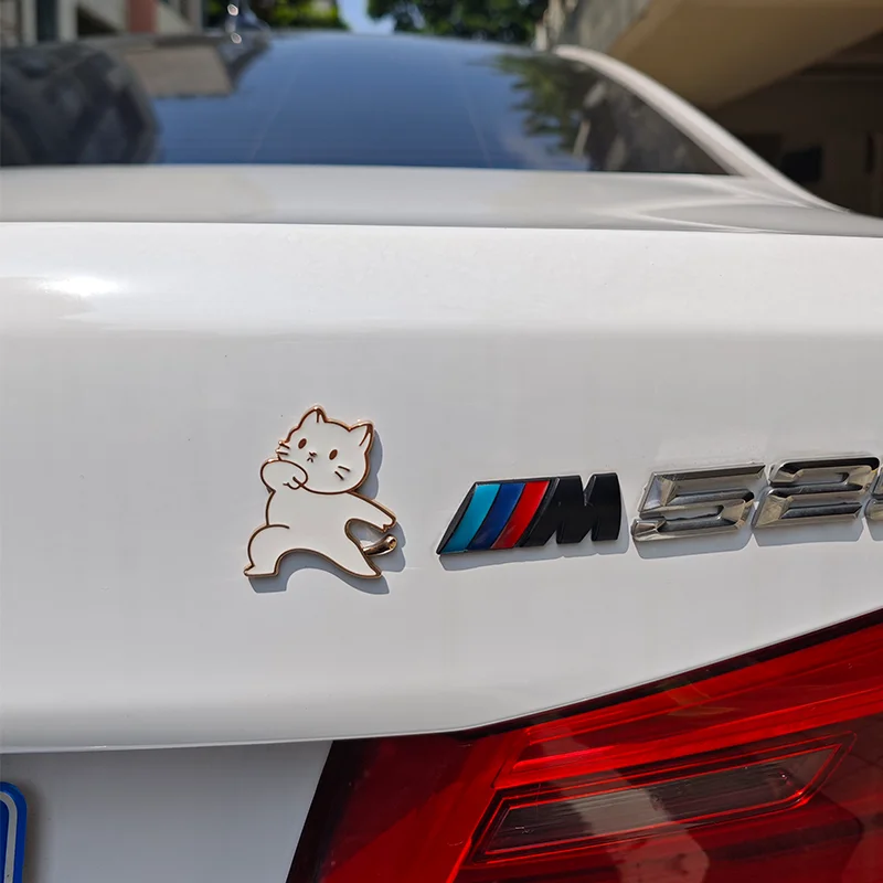 Car stickers cute cat metal stickers pet personalized scratches cover side windows creative car tail label decorative stickers