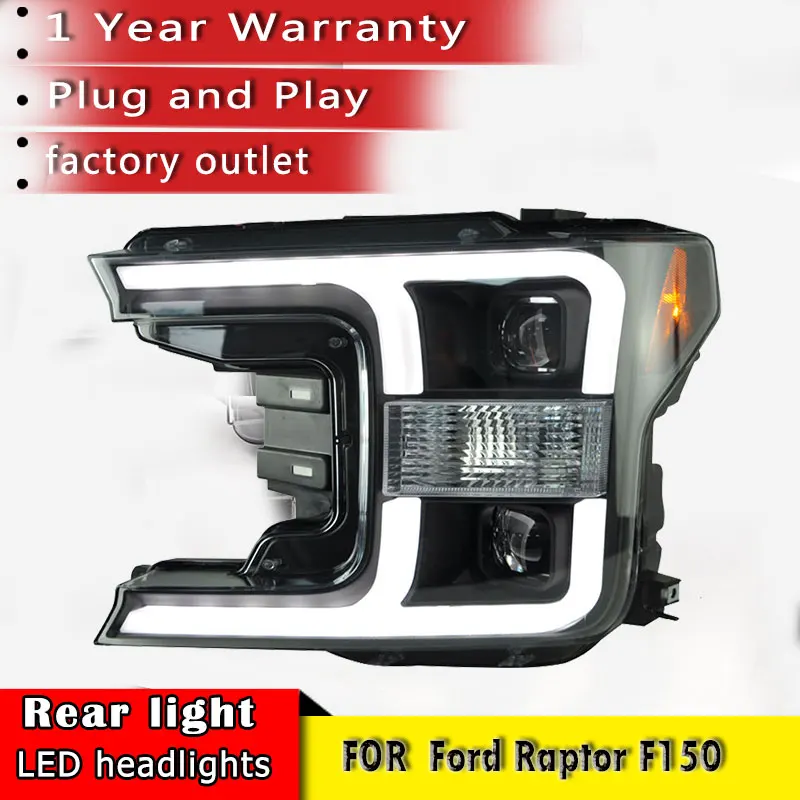 Car LED Projector Headlights  2018 2019 2020 For Ford F150 13th Gen PickupDynamic Start-up Animation DRL Sequential Turn Signal