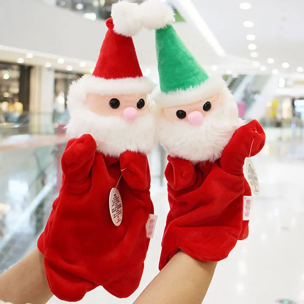 

2Pcs Finger Puppet Santa Claus Cartoon Christmas Plaything Kids Interactive Educational Fun Storytelling Props