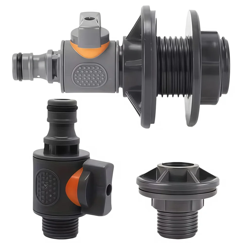 Durable 2PCS Water Storage Buckets Rain Barrel Spigots 1/2 Inch DN15 External Thread Connector Perfect Outdoor Irrigation Tasks