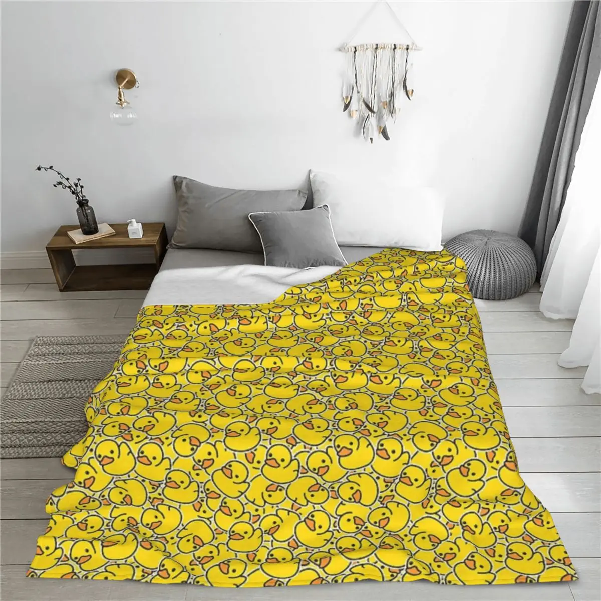 

Yellow Duck Blanket Flannel Sofa Throw Blanket Portable Throw Blankets for Home Bedroom Office Throws Bedspread Quilt