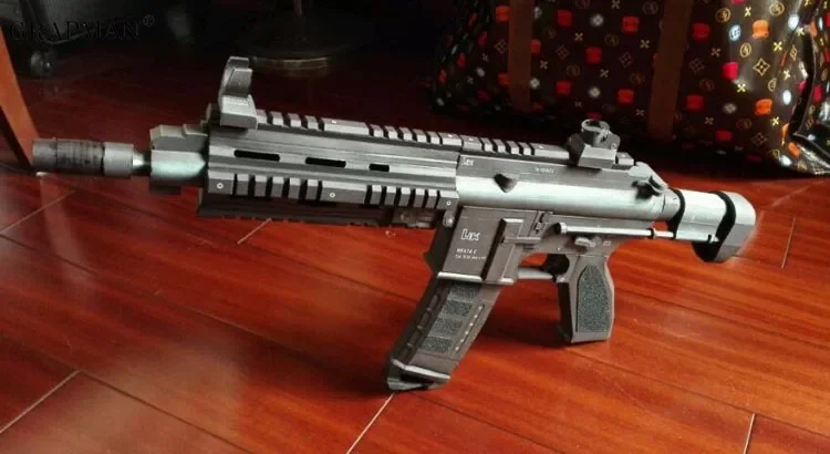 HK416C الاعتداء رشاش ورقة نموذج سلاح بندقية ثلاثية الأبعاد الرسومات اليدوية اطلاق النار اللعب