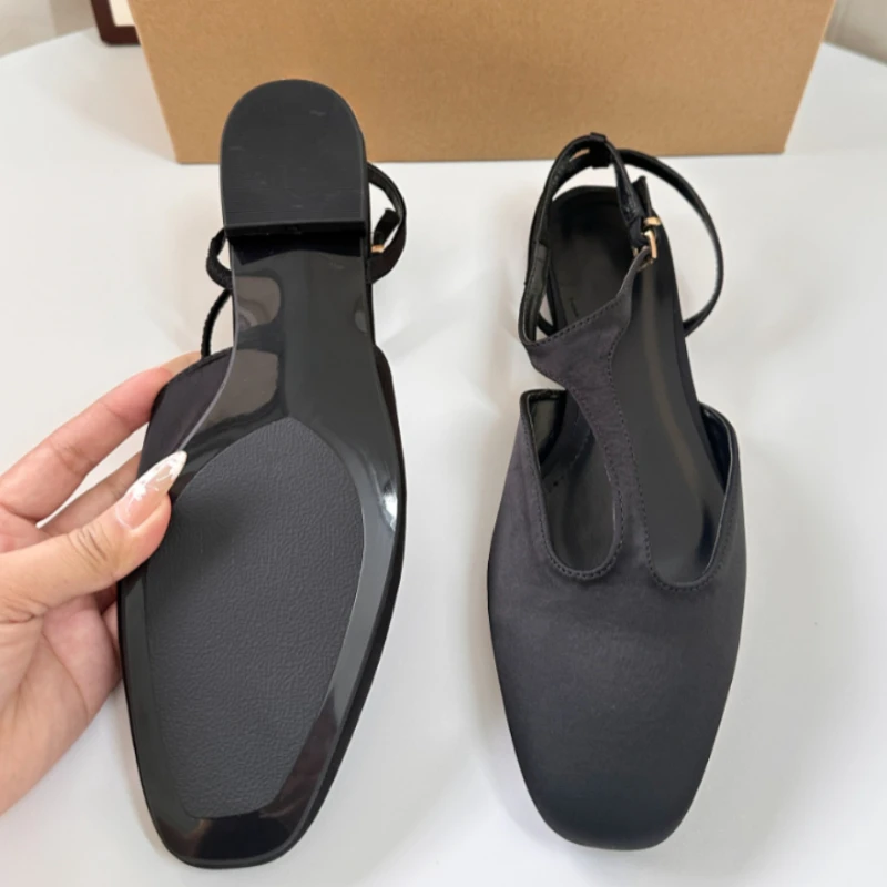 Women\'s Mary Jane Shoes Butterfly Bow Decoration Square Head Outside Dance Female Ballet Flats Designer 2026 Summer Footwear