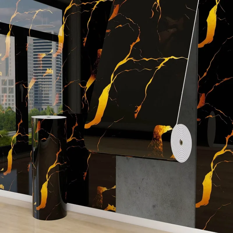 Faux Marble Foam Self Adhesive Wallpapers Waterproof Wall Sticker Peel & Stick Wall Panel Home Decor Bedroom Wall Renovation
