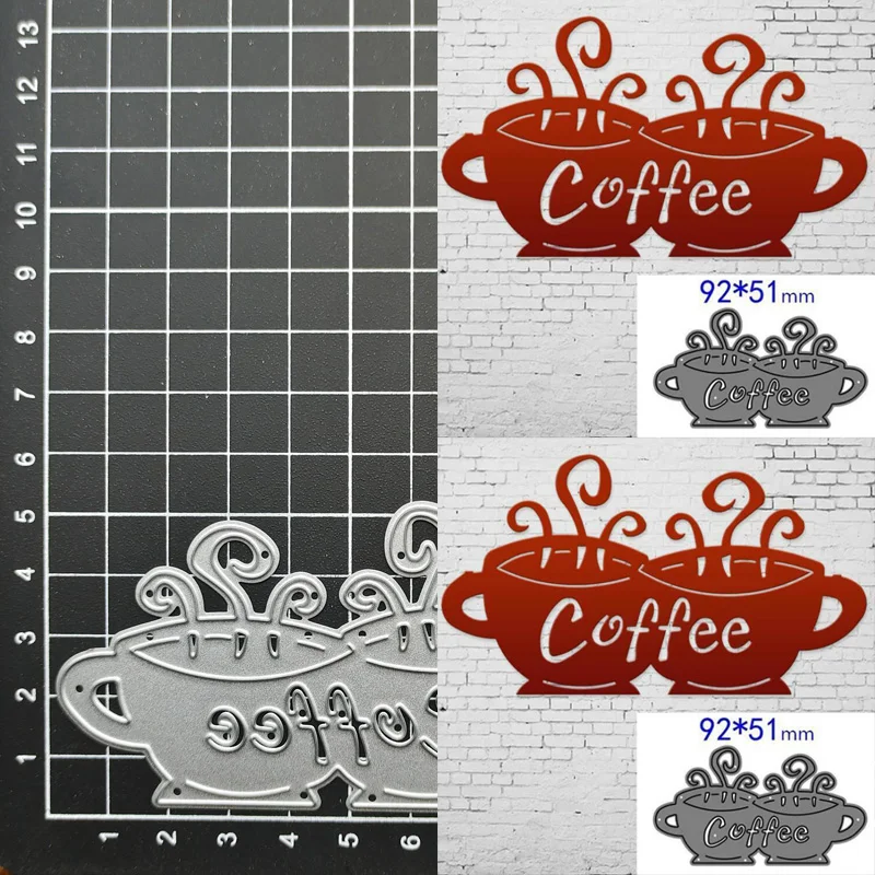 

Coffee Cup Metal Cutting Dies Stencil Scrapbooking Diy Album Stamp Paper Card Embossing Decor Craft Knife Mould