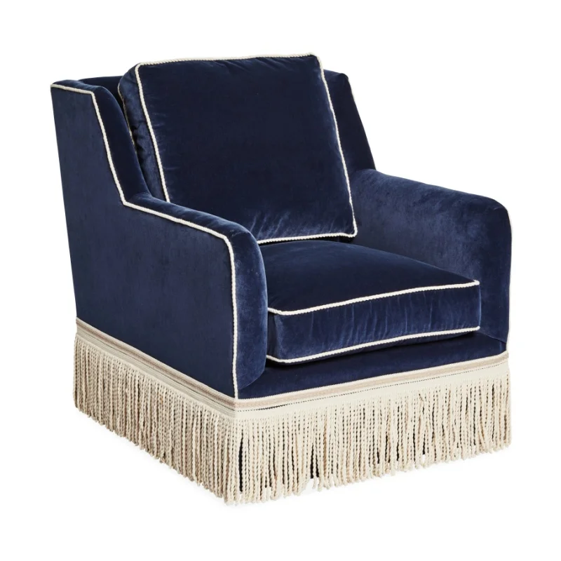 &Lounge Chair Portsmouth Fringe Chair Luxury Fringed Accent for Living Room Bar Club Furniture