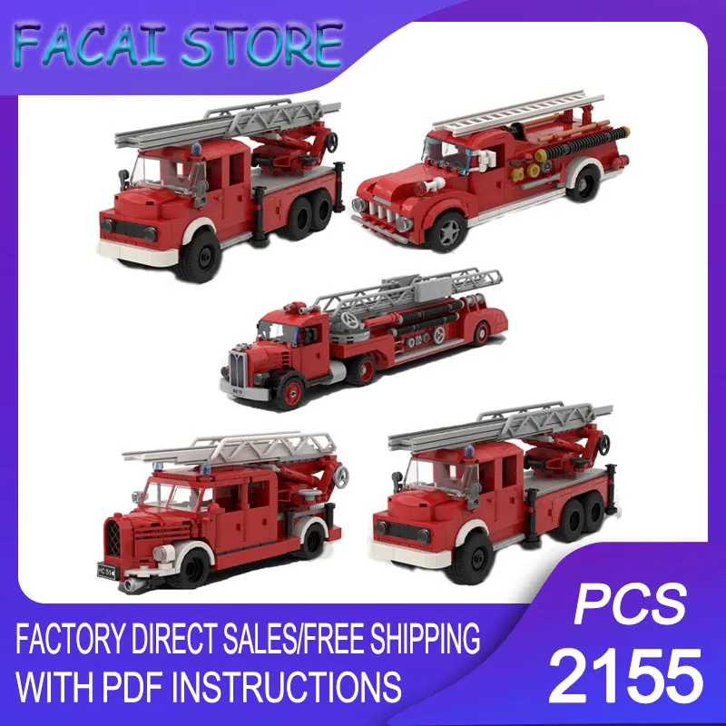

Fire Fighting Model Moc Bricks Building Urban Fire Engineering Vehicle Model Technology Gift Christmas Assembly Toy DIY Set