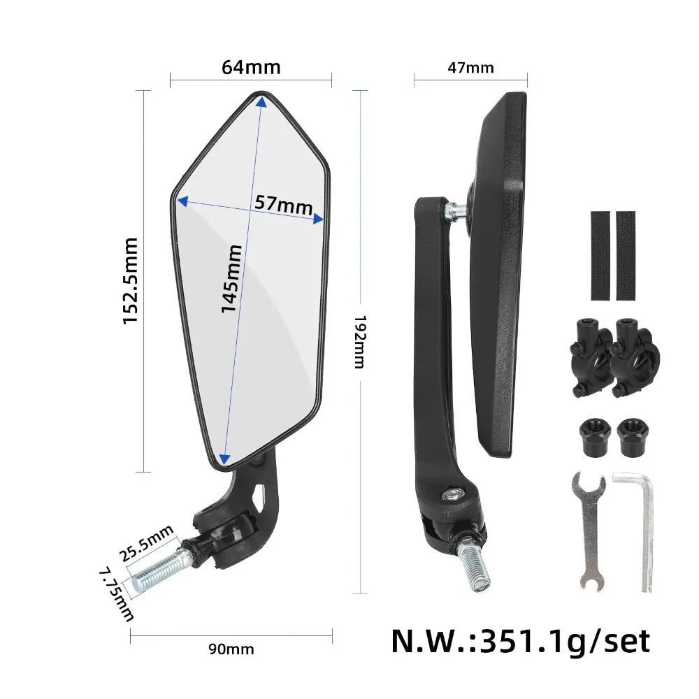 

Motorcycle Adjustable Handlebar Rearview Motor Bike Bar End Mirrors for Scooter Motocross 2~2.4mm Cycling Parts