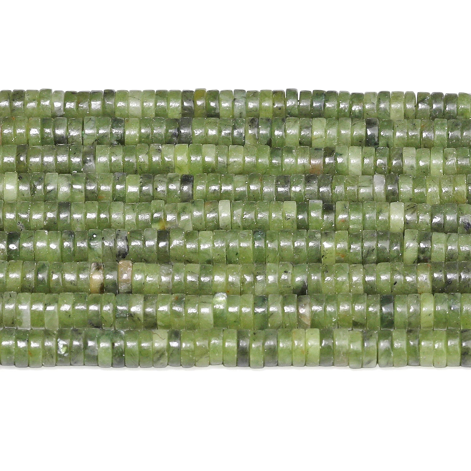 Natural Southern Jade Stone Beads 4x1mm Flat Round Rondelle Shape Beads Loose Spacer Beads for Jewelry Making Accessories