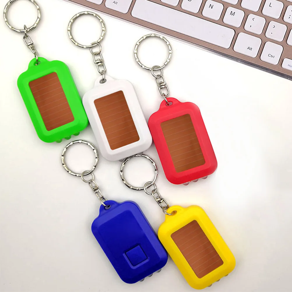 Mini Portable Solar 3 LED Light Keychain Outdoor Camping Tools Torch Solar Powered Flashlight Camping Climbing Tool