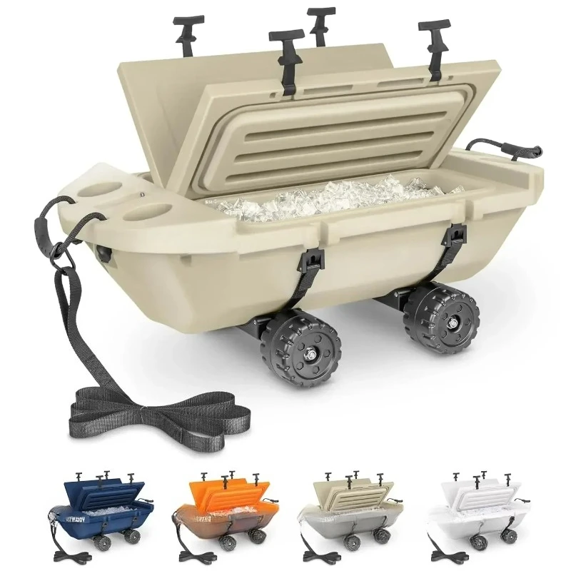 Crawler Cooler with Wheels – 40 QT Amphibious Floating Cooler and Dry Storage Vessel