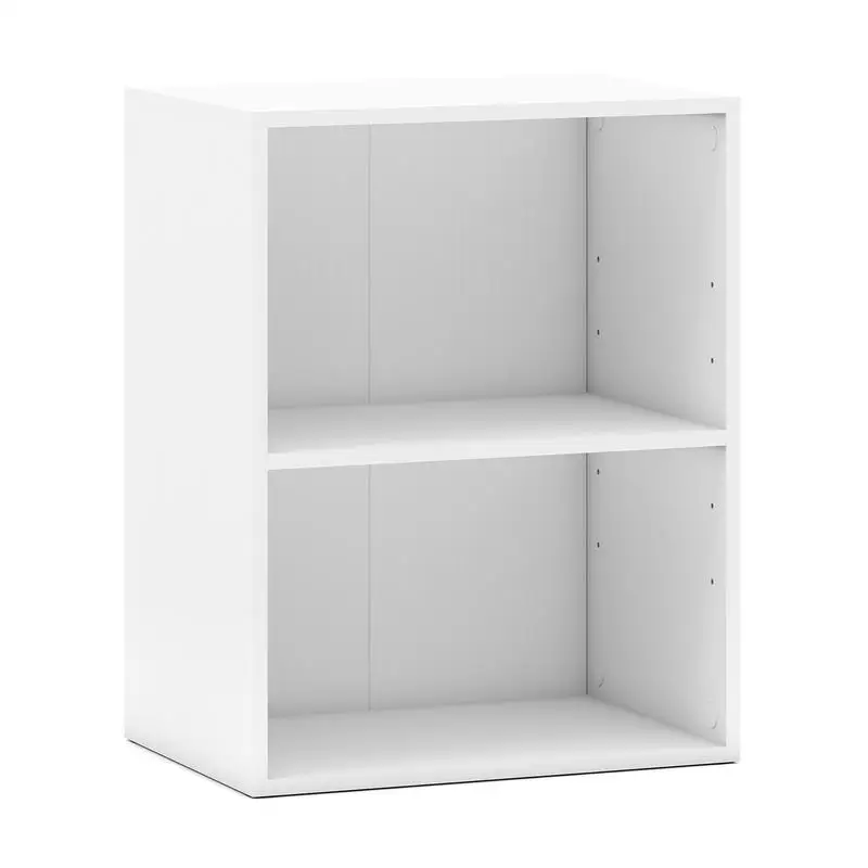 

2-Cube Bookcase Floor Standing Open Bookshelf with 5-Position Adjustable Shelf-White