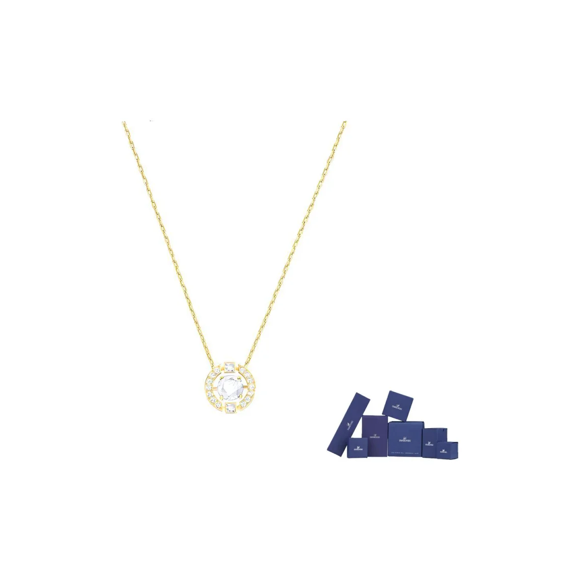 Swarovski Una Beating Heart Faux Crystal Stone Necklaces Women's White & Gold Plated Chain 5284186