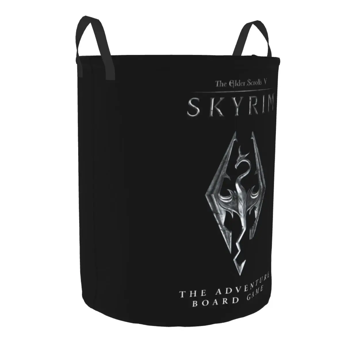 Custom Skyrim Logo Laundry Hamper Large Clothes Storage Basket The Adventure Board Game Toy Bin Organizer for Boy Girl