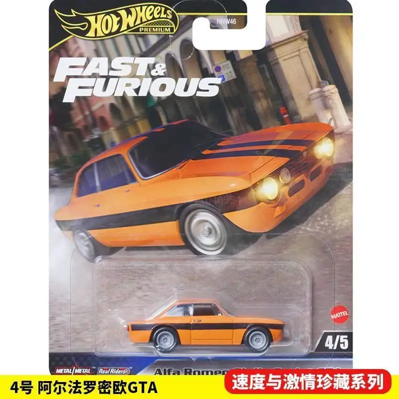 Nuevo modelo de coche Premium Hot Wheels genuino rápido y furioso Hnw46-9c6k Mazda/Nissan/Dodge/Alfa Romeo/Chevy 1/64 modelo fundido a presión para chico