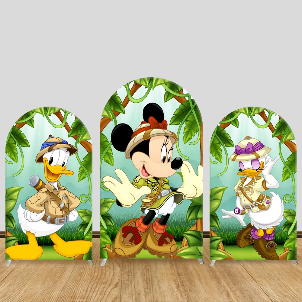 

Mickey Safari Arch Backdrop Disney Theme Kids Birthday Babyshower Party Decoration Custom Photography Cover Photo Background