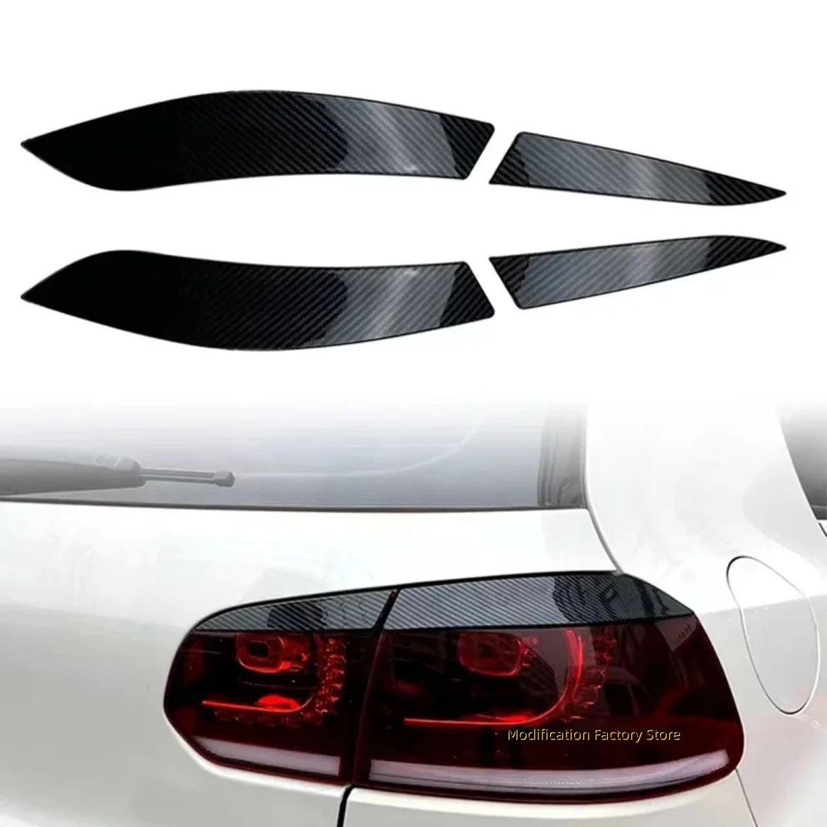 

For VW Golf6 MK6 2009-2012 Auto Body Kits Pair Car Rear Headlight Eyebrow Eyelid Cover Trim Head Light HeadLamp Stickers