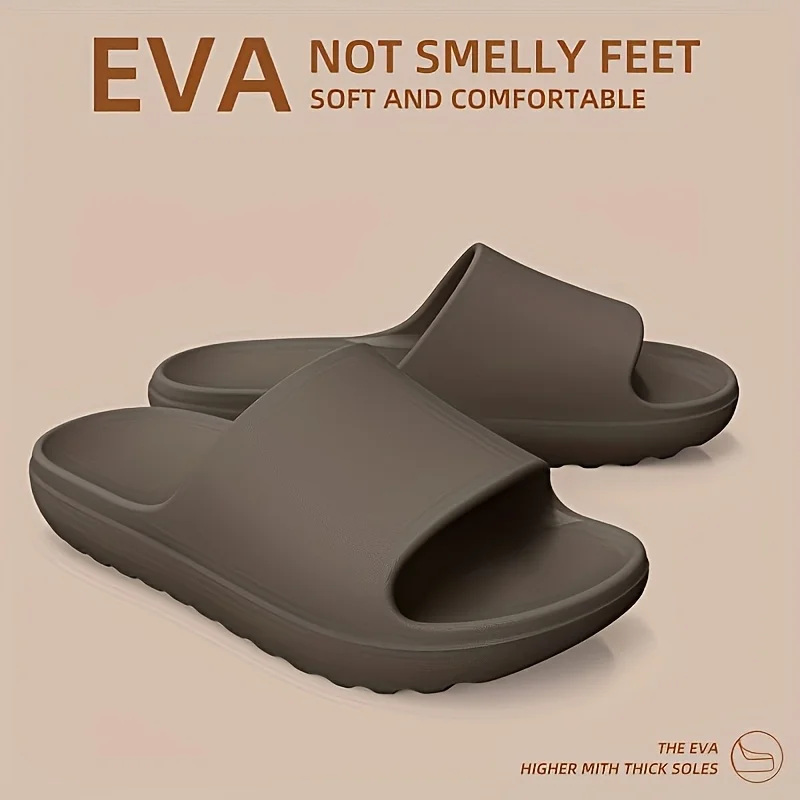 Men Odorless EVA House Slippers Thick Soft Sole Non Slip Silent Open Toe Indoor Bathroom Slides