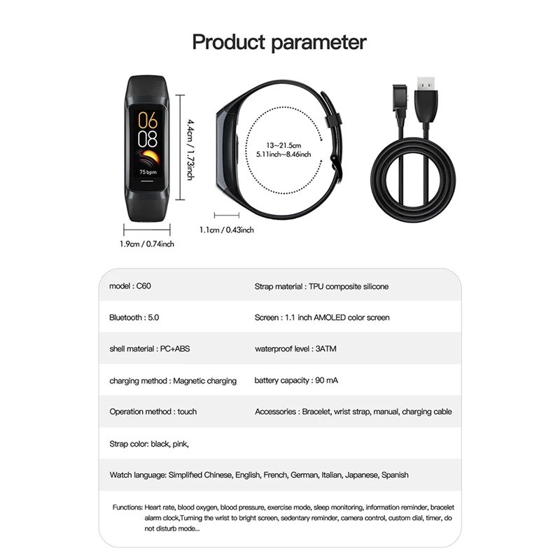 GROCE-Fitness Tracker With 24/7 Heart Rate Sleep Oxygen Monitor,Waterproof Smart Watch,Step Counter Health Activity Trackers