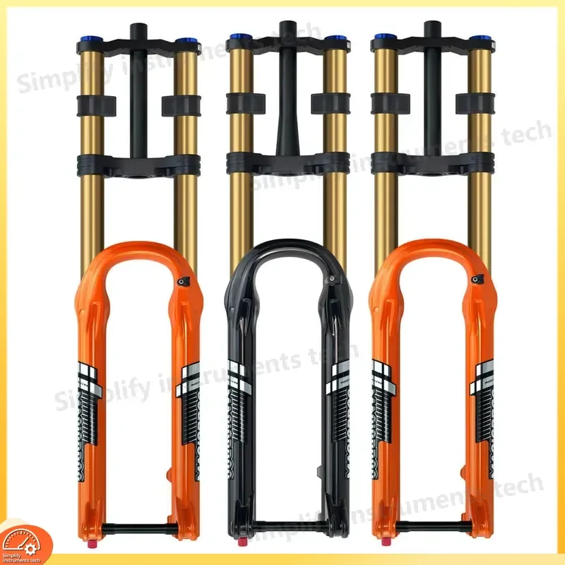 27.5 29 Inch MTB Front Fork Aluminum Alloy Straight Tube 110mm Double Air Shock Absorber for Bicycle Downhill
