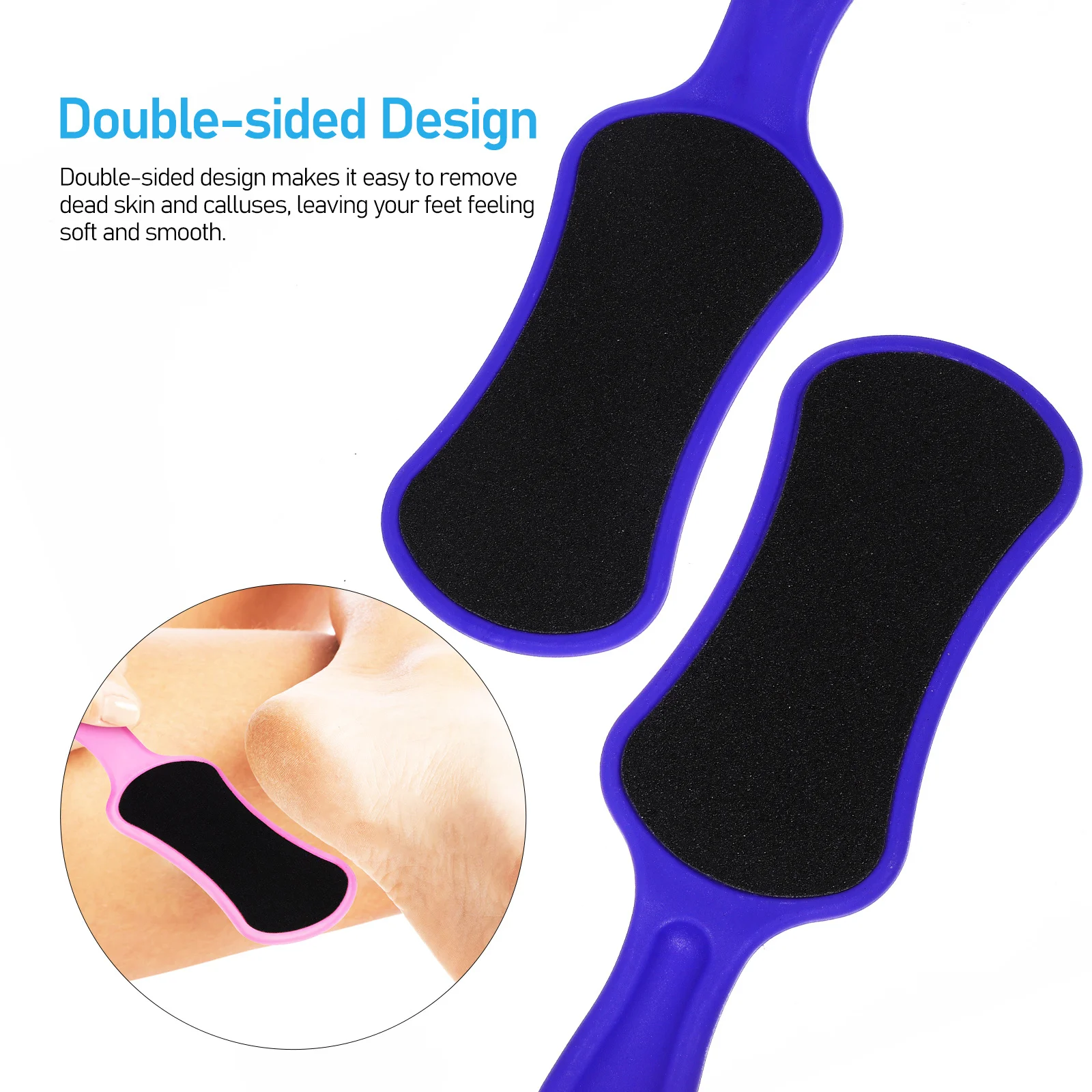 

6 Pcs Foot Scrubber Rubbing Board Blue Pink Purple Each 2 Durable Lightweight Pedicure Tools For Dead Skin Removal Foot Care