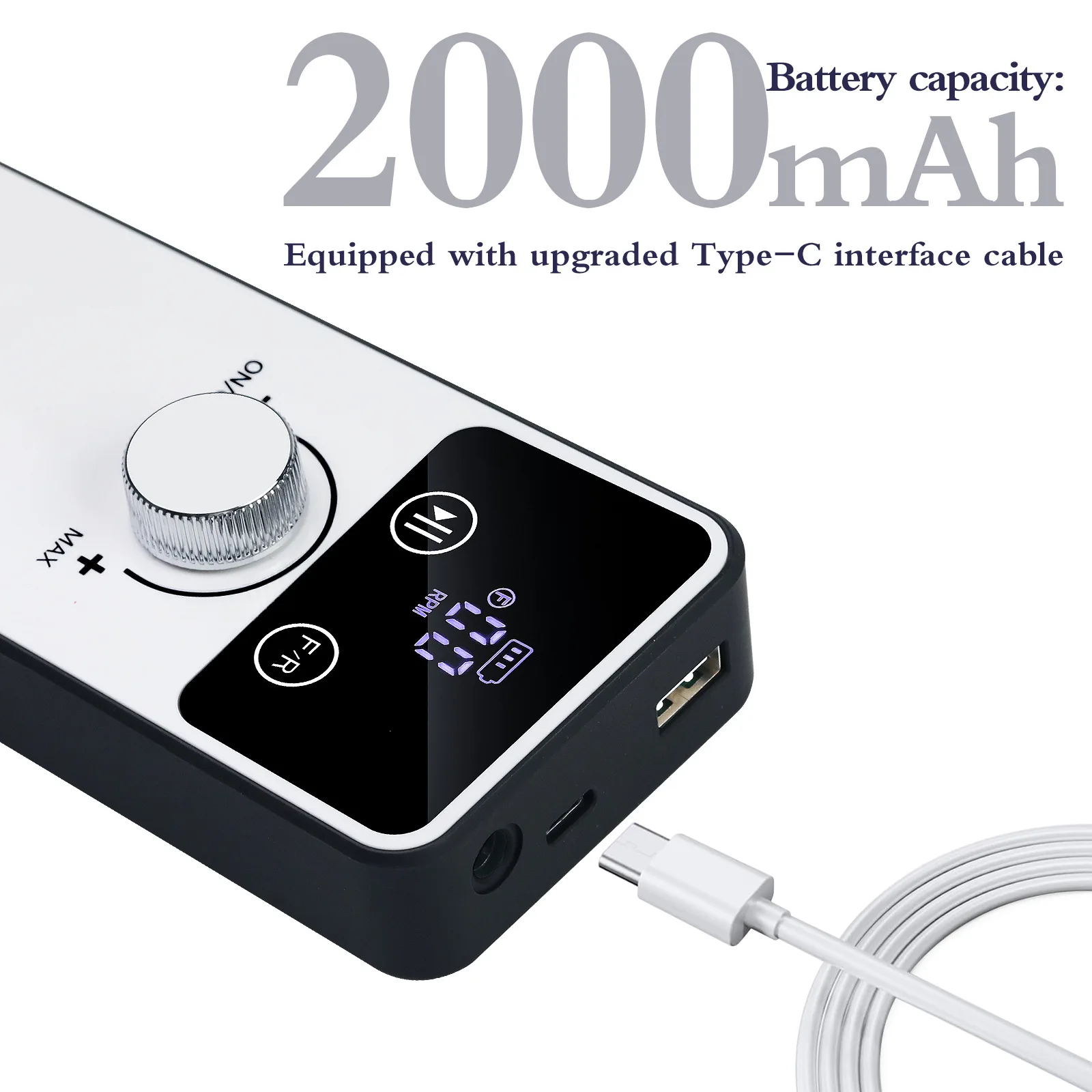 Wiertarka do paznokci 45000 obr./min z wyświetlaczem LCD, cicha elektryczna pilarka do paznokci do manicure i polerowania paznokci akrylowych.