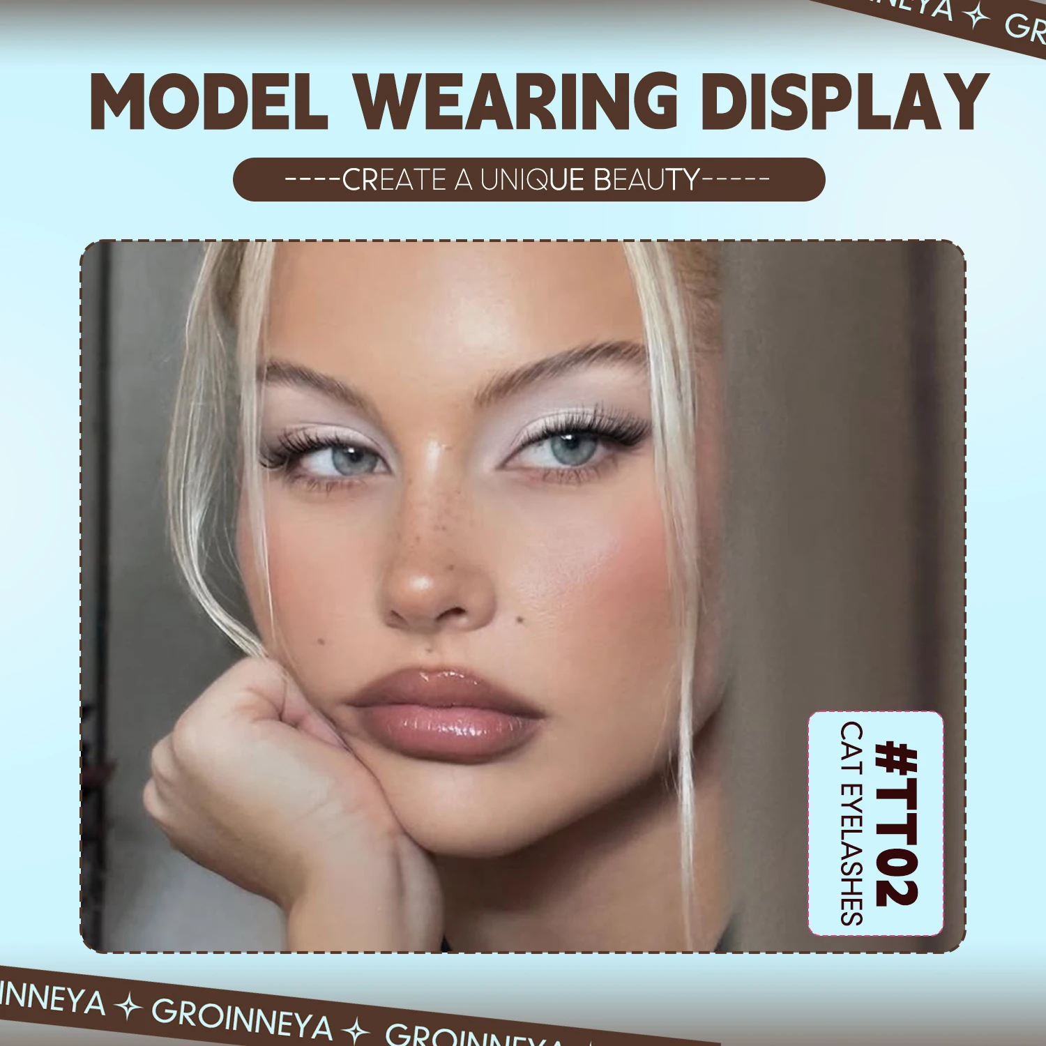 ขนตาปลอมเวลทรินาย แบบต่อขนตาทรงแคทอาย ดูเป็นธรรมชาติ หนาฟู ดูเป็นธรรมชาติ  แบบใส  3 มิติ  ขนมิ้งค์เทียม  สำหรับแต่งหน้า