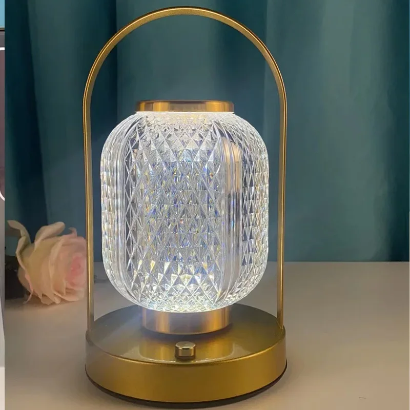 Portatile all'aperto Nordic romantico regalo casa campeggio tavolo da pranzo atmosfera lampada da tavolo ricarica Touch campeggio piccola lampada da notte