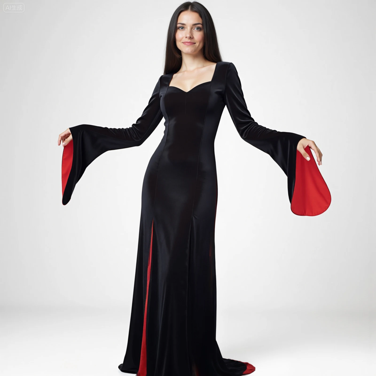 

Wednesday Addams Cosplay Dress Stand Collar Long Sleeve Gown Adams Family Anime Party Outfit for Halloween Performance