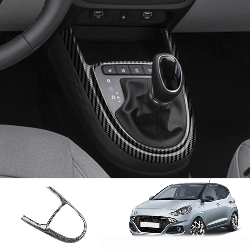 

For Hyundai i10 N 2021 2022 Car Carbon Fiber Central Gear Panel Control Panel Decal Interior Modification Accessories