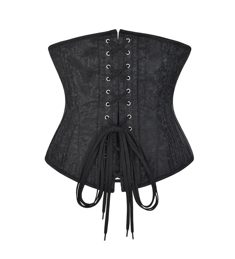 Black Woman Zippper Sexy Underbust Corset Steel Boned Waist Trainer Shapewear Plus Size Corsets And Bustiers Gothic - Image 2
